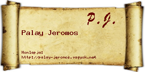 Palay Jeromos névjegykártya
